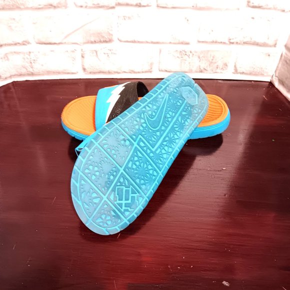 Nike KD slip on sandals  Kevin Durant Size 8 Orange Black Blue Colorblock slides - Picture 8 of 10